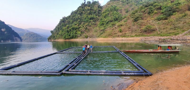 Lắp đặt lồng bè HDPE chống bão